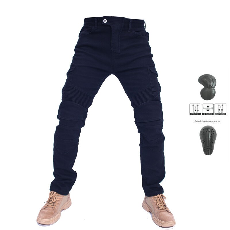 Motorjeans Pantalones Motocicleta Hombre Featherbed Jeans Standaardversie Autofitbroek Broek Zomerrijden: Black / M