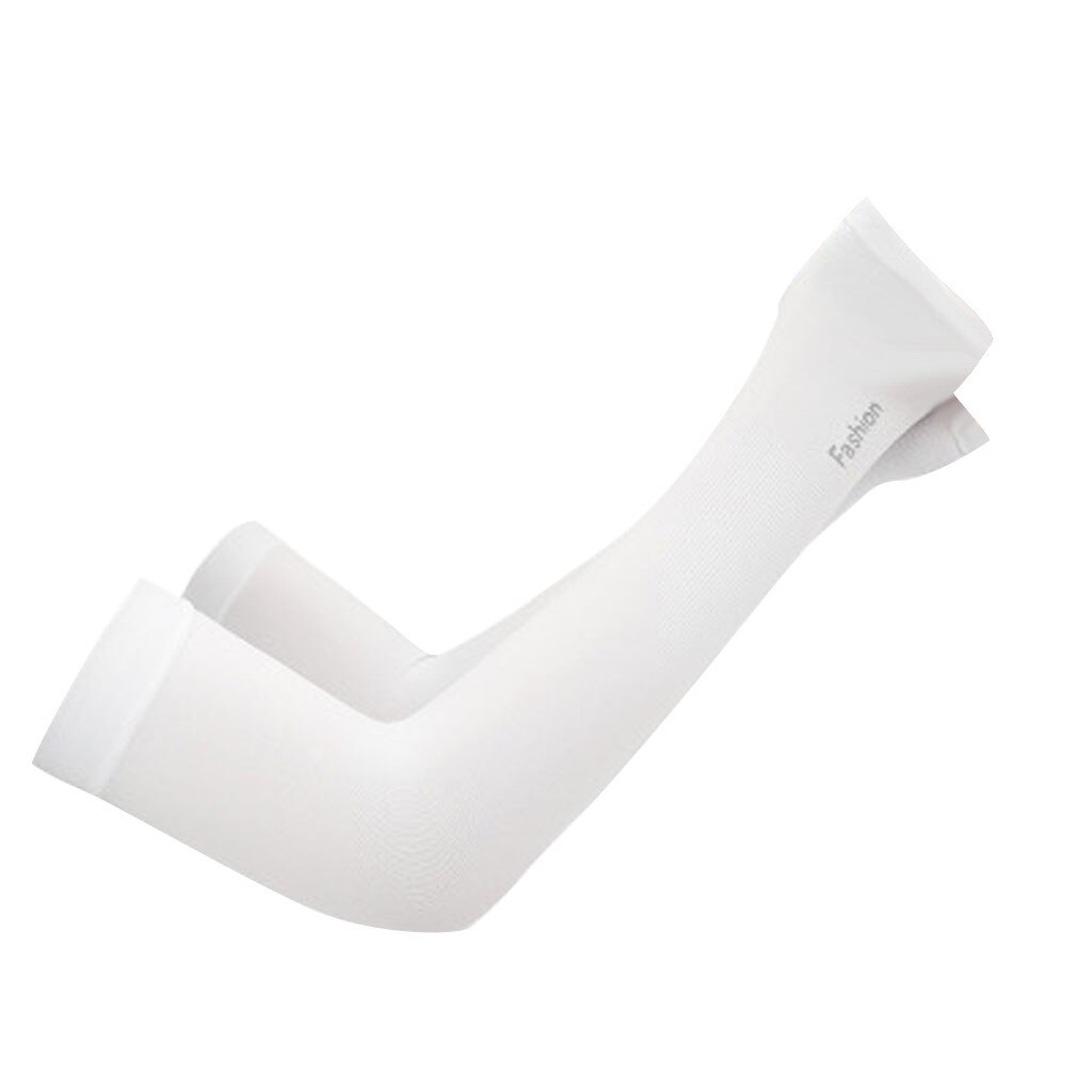 2 pezzi maniche braccio sportivo UV protezione solare antiscivolo manica di seta ghiaccio protezione solare estate guanti Unisex guanti da equitazione all'aperto per interni: Avorio