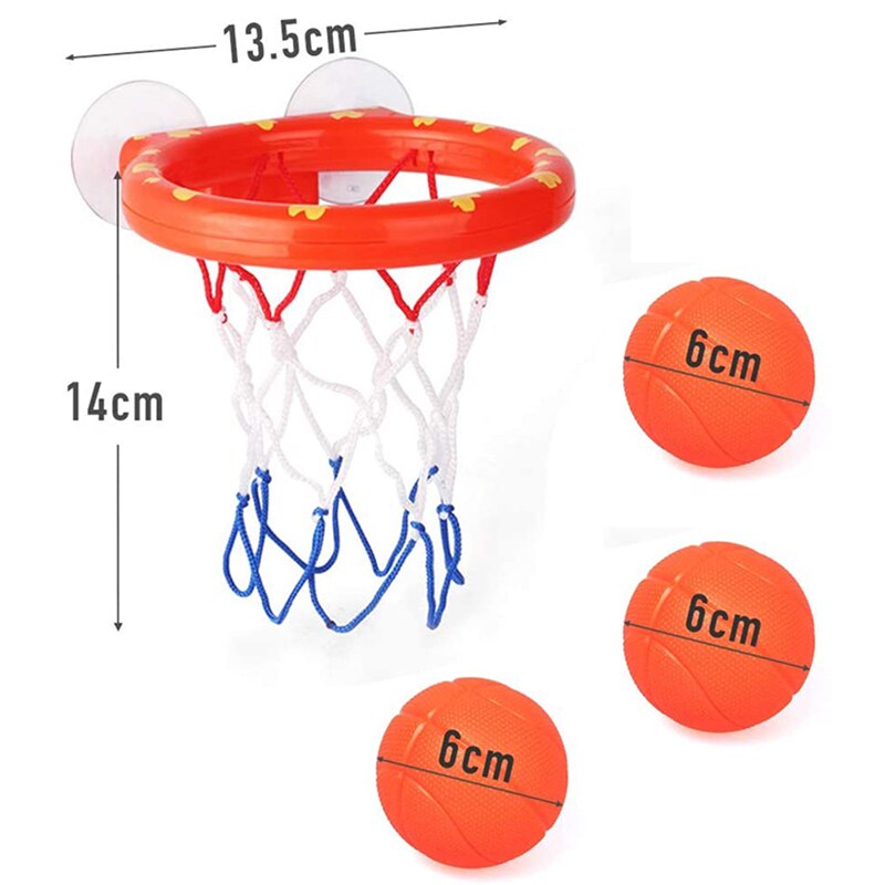 Toddler bath toy, children's shooting basket bathtub water play set for baby girls and boys with 3 mini plastic basketballs, fun shower