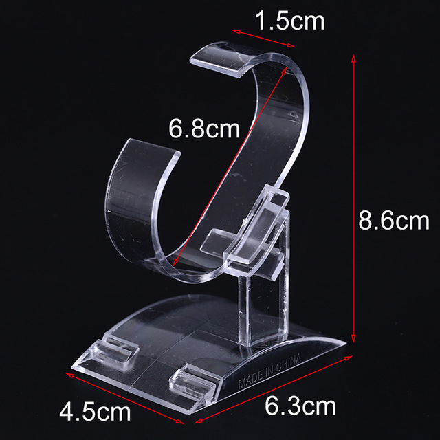 Clear Plastic Wrist Watch Display Rack Holder Clear Acrylic Watch Display Holder Stand Rack Tool Show Case Stand Tool: Black