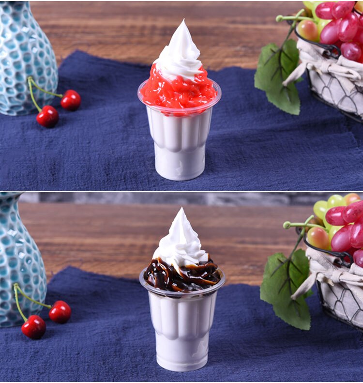 Simulation Sundae glace échantillon factice en plastique lait fruits Sundae modèle faux Sundae accessoires fenêtre affichage