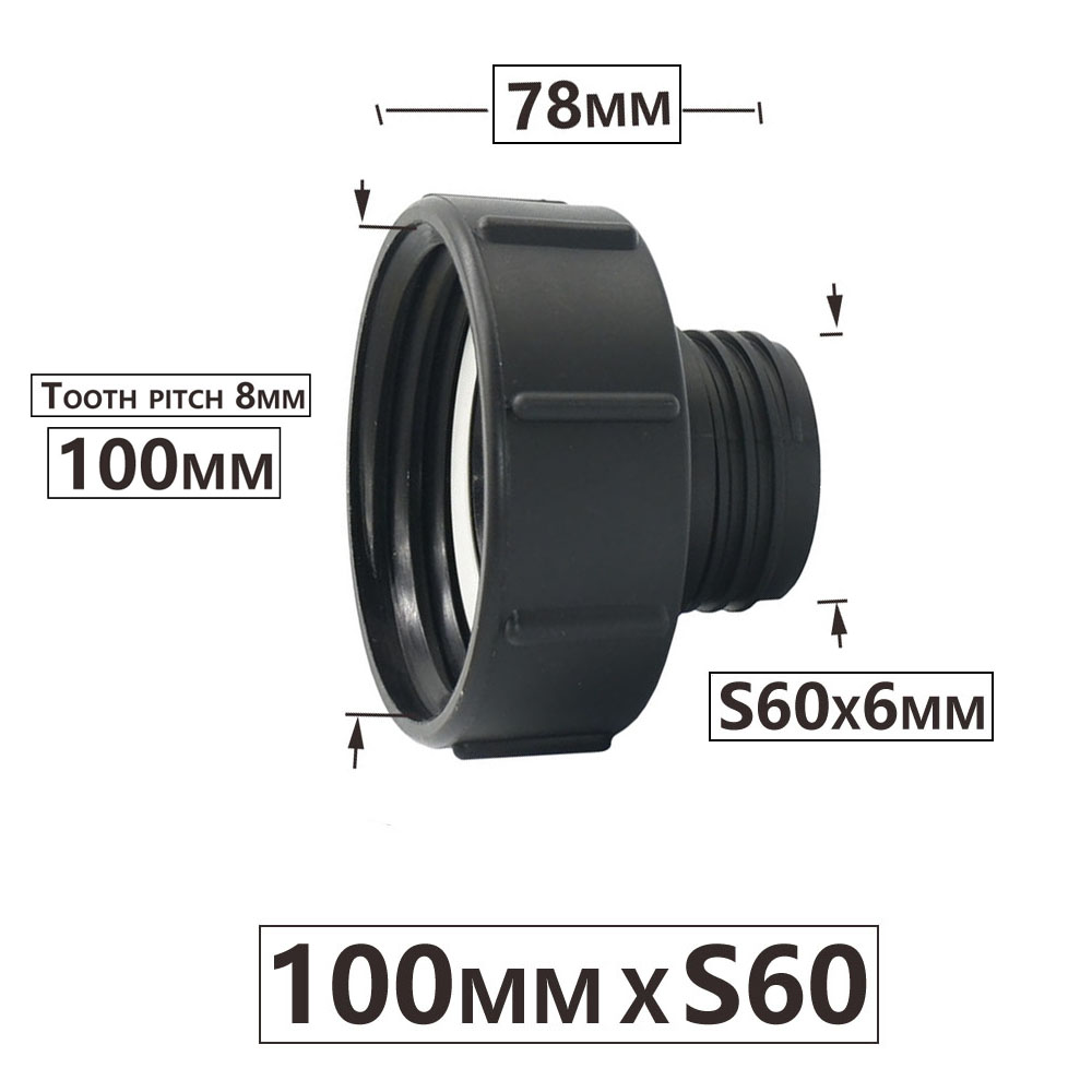 IBC Tank Adapter S60 To 1.5" 2" 63/75/80/100mm Male Female Thread Connector Water Tap Connectors Replace Ment Fittings Coupler: Blue