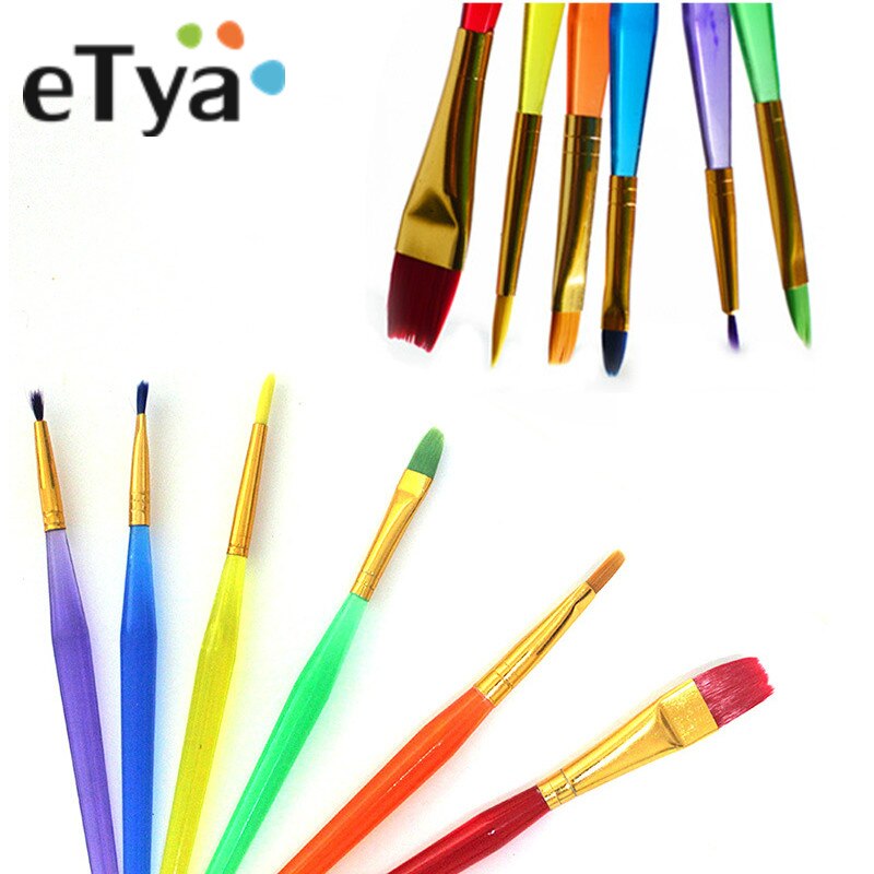 6 unids/set pincel de colores Fondant herramientas de decoración de pasteles juego para glaseado de pintura DIY de pastelería herramientas de pastelería para la torta