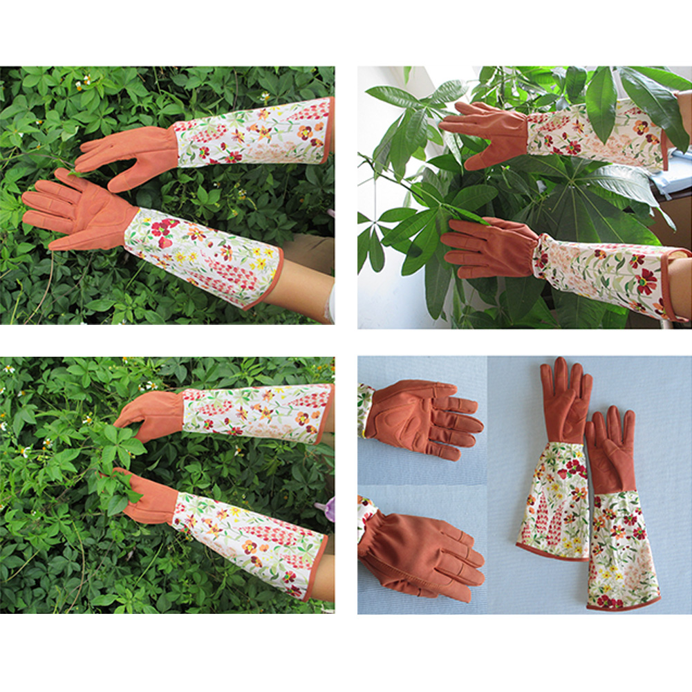 1 par de guantes de jardinería de manga larga, guante Dacron, guantes resistentes al frío, guantes resistentes al agua, poda, accesorios de trabajo para jardín