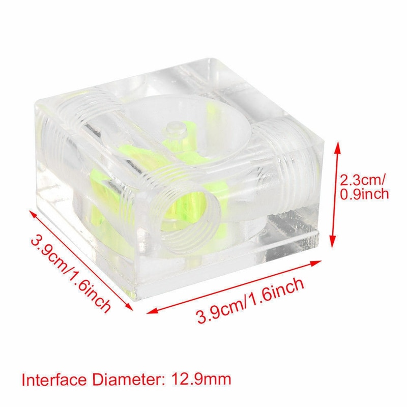PC Water Cooling System Acrylic Three Way Visual Flow Indicator G1/4 Thread