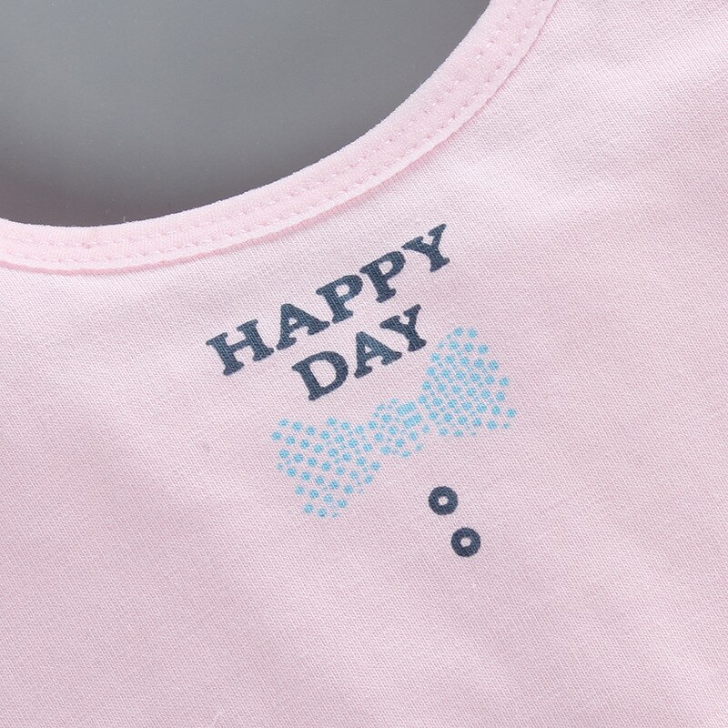 Reggiseno per ragazze adolescenti bambino Happy Day lettere stampa Lingerie canottiera sportiva canottiera reggiseno di mezza età con coppa Pad per 7-12T