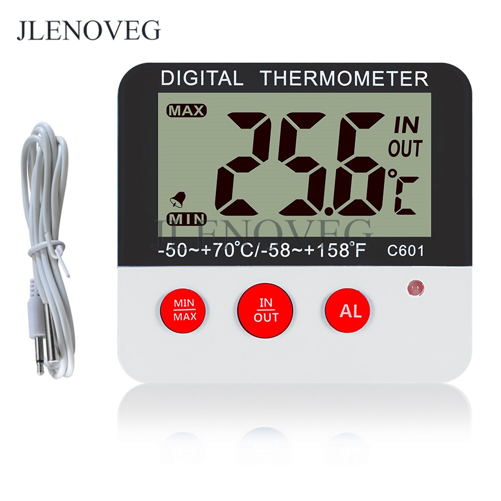 Digitale Vriezer/Koelkast Thermometer Met Magneet En Stander Digitale Vriezer Thermometer Met Led Alarm Indicator Max/Min Geheugen F