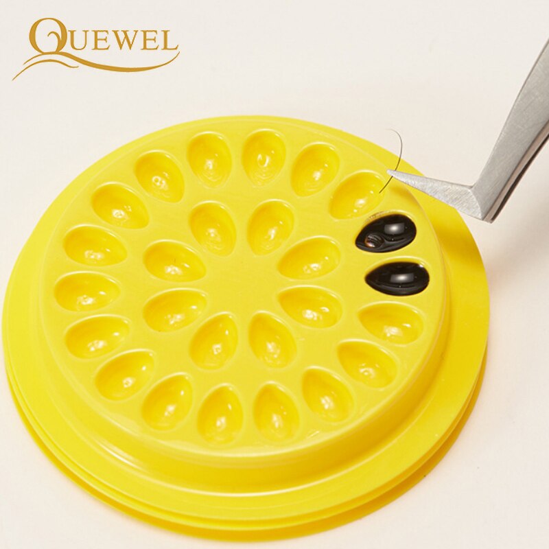 Quewel Glue Gasket False Eyelashes Extension Glue Holder Color Pallet Repeated Convenient Stand Avoid Dryness Makeup Tool