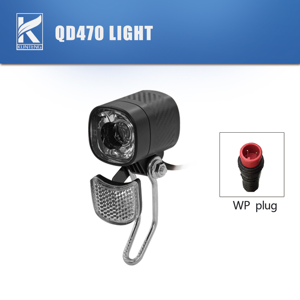 Feu avant de vélo électrique QD260 QD470 QD500 6-60V 2 broches SM/WP, phare LED pour accessoires de vélo électrique: plum