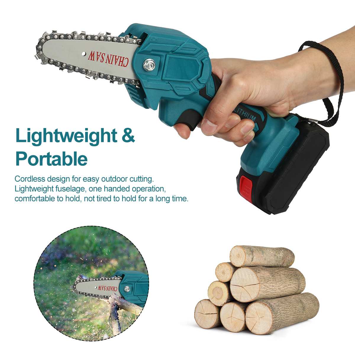 88V 3000W 4 Inch Mini Elektrische Kettingzaag Kettingzaag Met 1/2 Batterijen Houtbewerking Snoeien Een-Handed Tuin power Tools