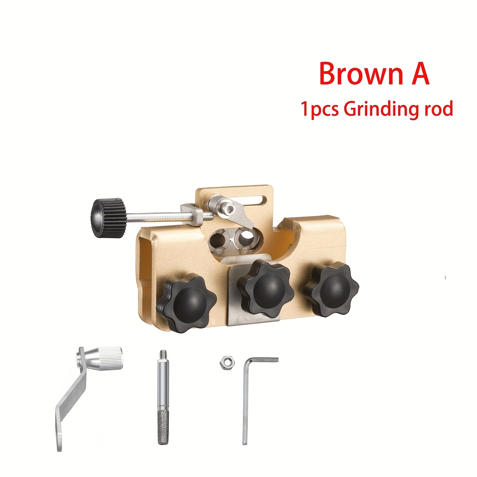 Afilador de cadena de motosierra, herramienta portátil para afilar cadena de motosierra, piedras de molienda para carpintería, herramienta amoladora de motosierra eléctrica: Marrón