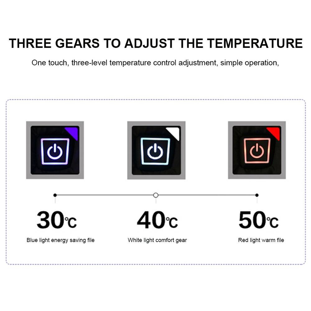 Heating Clothing Jacket Heating Cotton Clothing USB Three-Speed 4 Zones Electric Heating Slim Coat -40℃ Winter Outdoor
