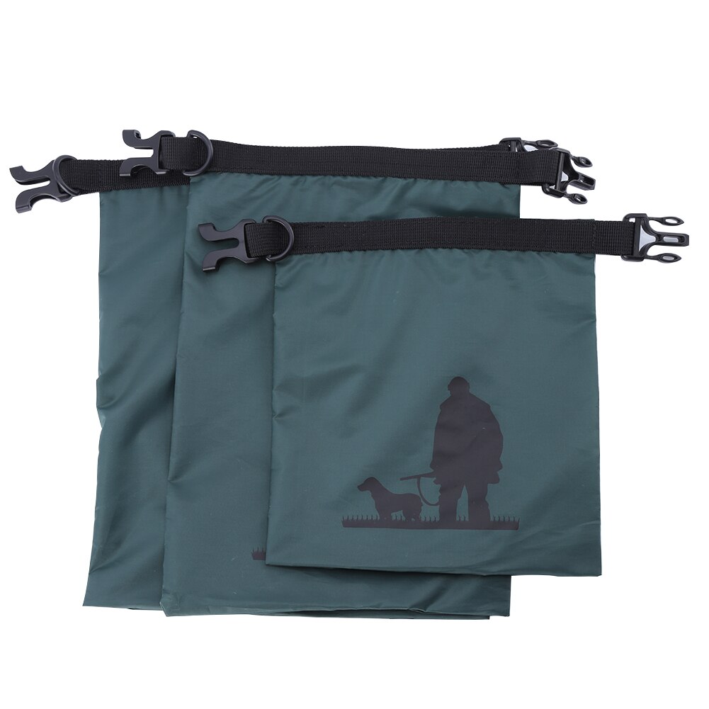 3 stk sett utendørs bading vanntett bag camping rafting oppbevaring tørr bag med justerbar stroppkrok