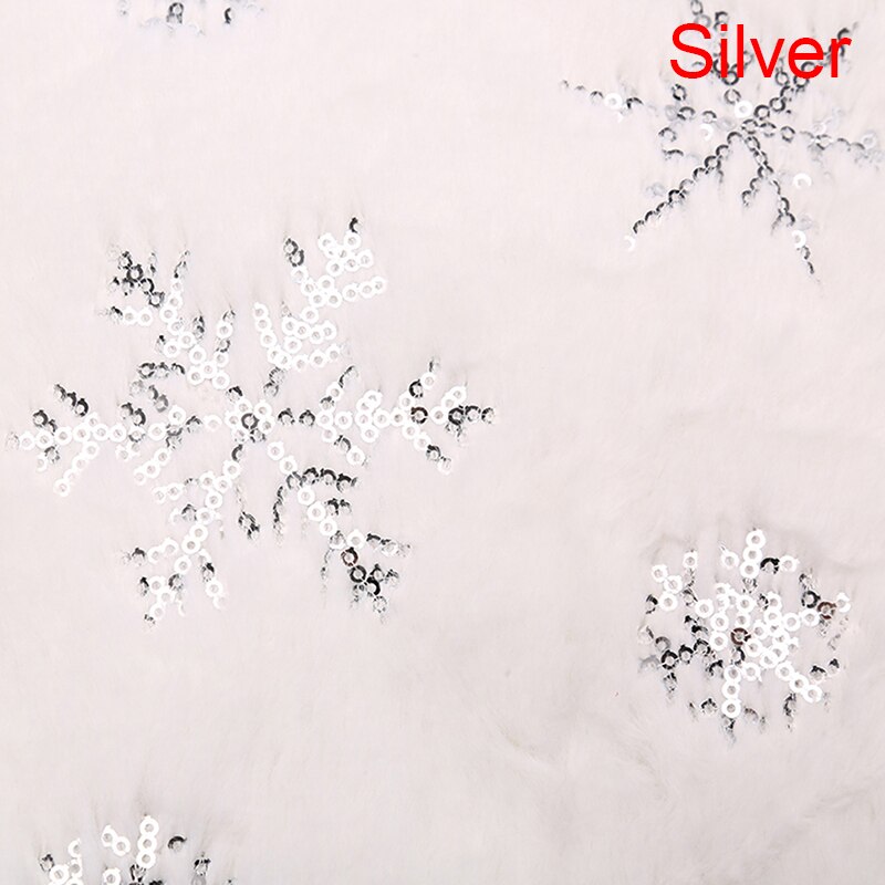 Wit Pluche Sneeuwvlok Kerstboom Rok Kerst Decoraties: SV