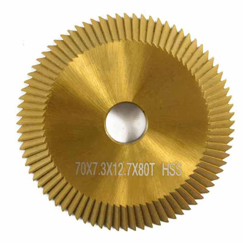 1Pc Titanium Coated Key Machine Cutter 70X7.3X12.7Mm 80T Hss Key Duplicate Machine Saw Blade for Cutting Keys Locksmith Tools