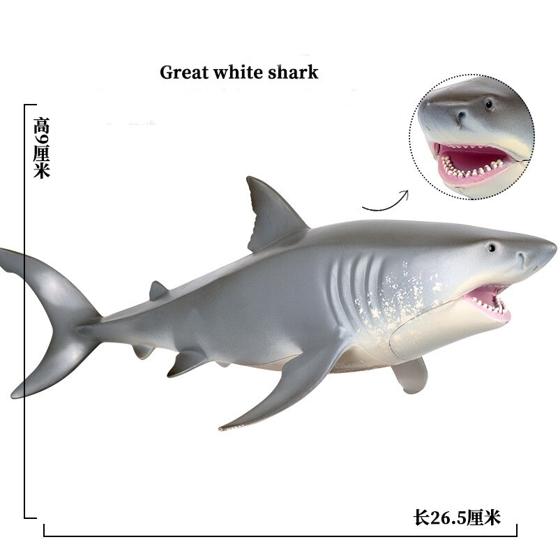 Simulatie Mariene Leven Onderwaterwereld Haai Model Megalodon Grote Witte Haai Tiger Shark Hammerhead Shark Speelgoed: White Shark