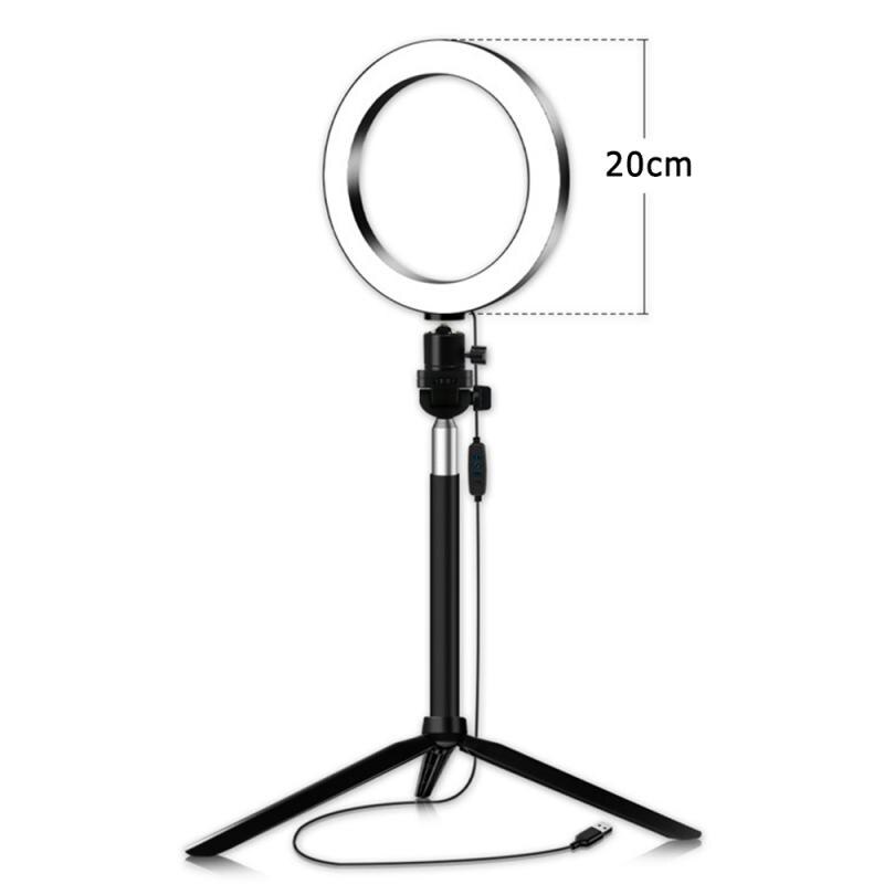 LED Studio Anello di Luce Foto Video Luce Della Lampada 3-Colore Della Luce Dimmerabile 6 "HA CONDOTTO LA Luce Anello Da Tavolo Mini treppiede Per La Fotografia: 5600 k