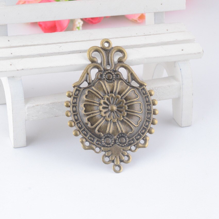 5 stuks antieke bronzen filigraan bloemenwikkels connectoren versieringen decoratie doe-het-zelf bevindingen 6.6 x 4.6cm f0401
