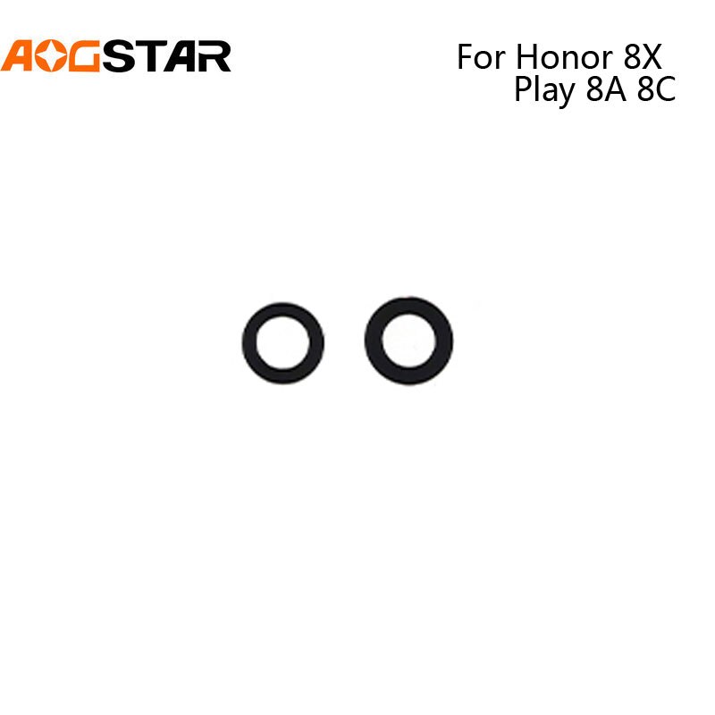 Lente de cámara trasera para Huawei Honor 8X Play 8A 8C, cubierta de vidrio con adhesivos, novedad de 2 uds.