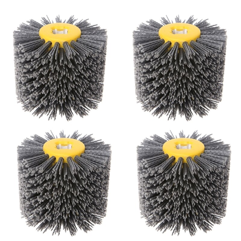 Deburring Abrasive Wire Drawing Round Brush Head Polishing Grinding Tool Buffer Wheel For Furniture Wood Sculpture Rotary Drill