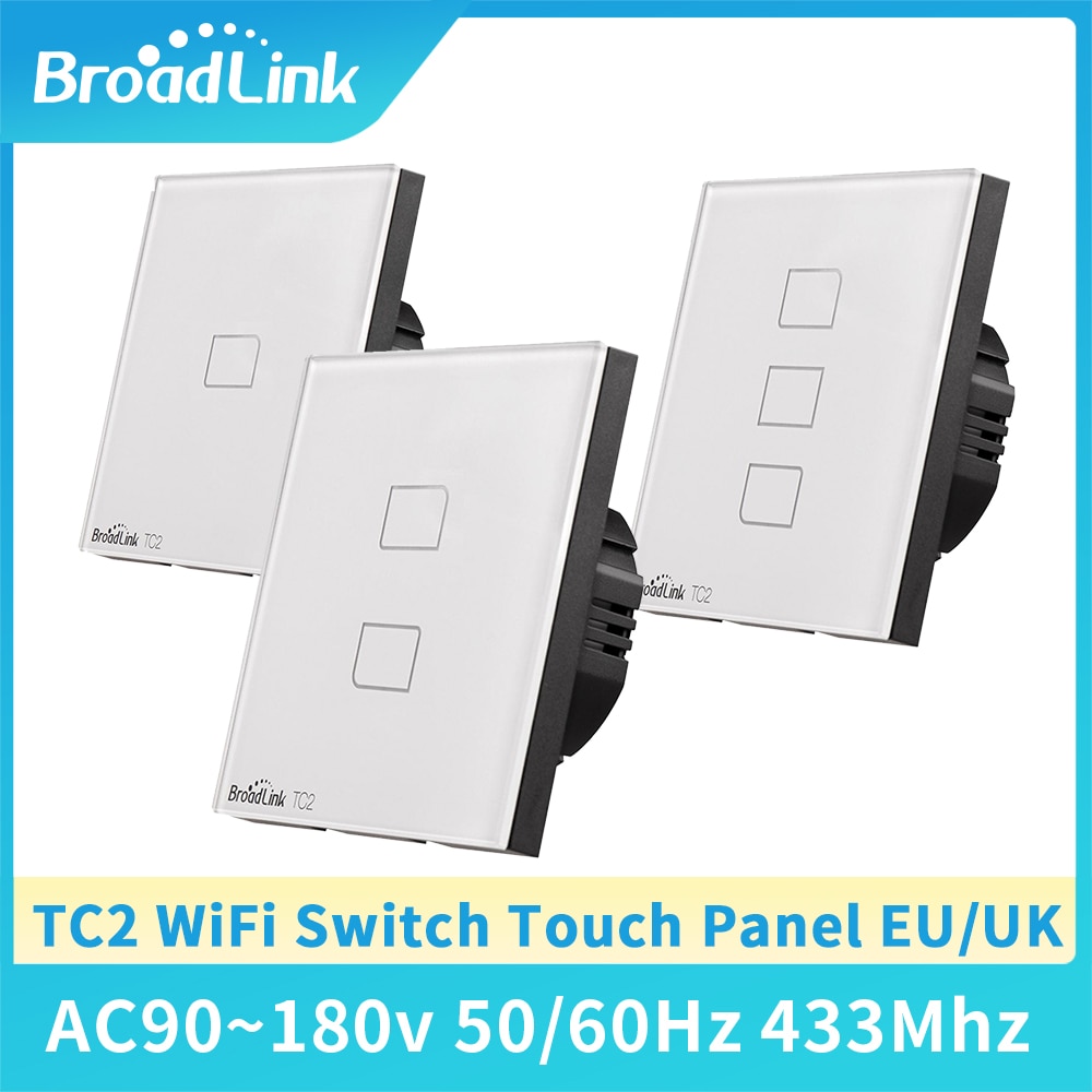 Broadlink wifi switch  tc2 lyskontakt væg uk eu touch panel 1/2/3 gang rm pro ir + rf fjernbetjening til alexa google home ifttt
