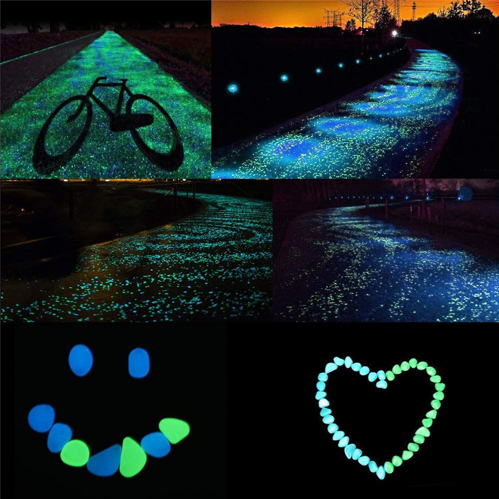 100Pcs Decorative Stones Glow in The Dark Rocks, Decorations for Walkways, Gardens, Driveways or Houseplants Glow Rocks