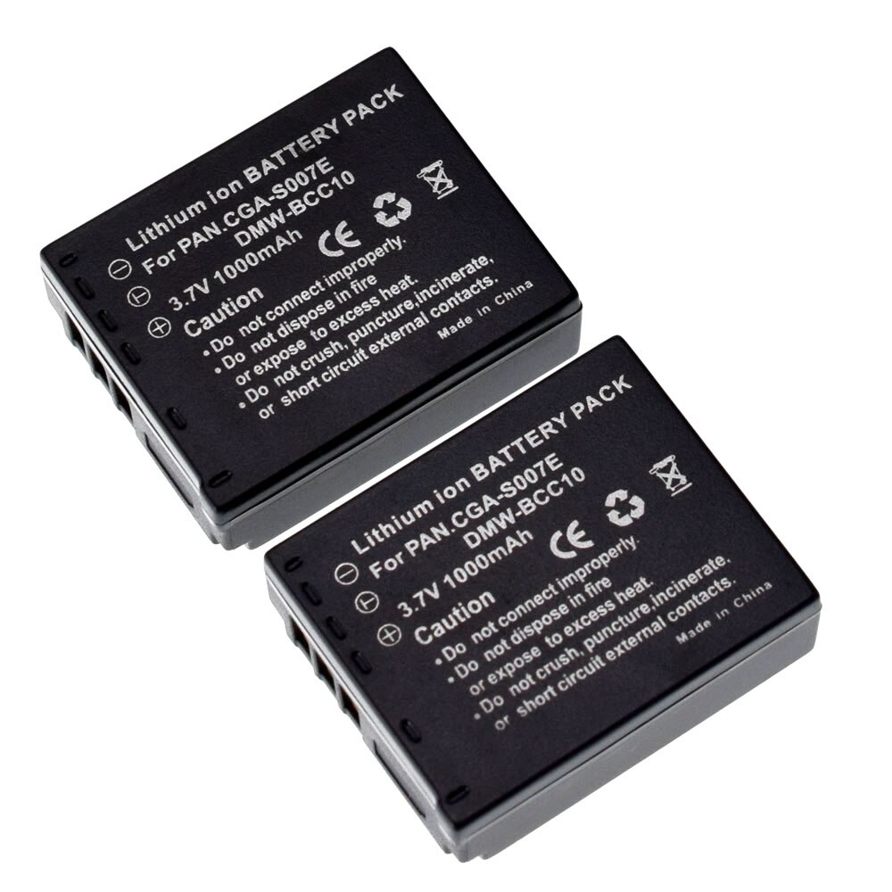 2 Batterij Voor Panasonic Lumix Tz DMC-TZ3 TZ5 TZ4 CGA-S007 S007E S007A/1B
