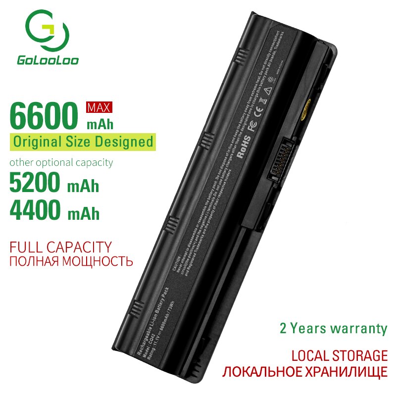 Golooloo 6 celler laptop batteri för hp notebook  pc 593553-001 för pavilion  g4 g6 g32 cq42 mu06 593562-001 dm4 dv6 mu09 hstnn -lb0w