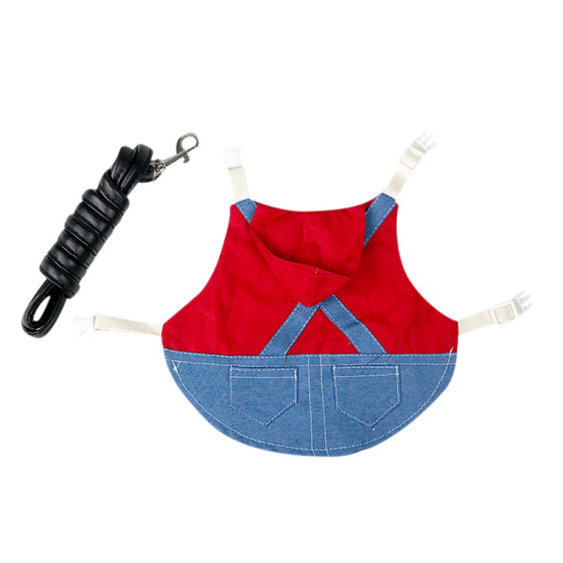 Ropa de conejo para mascotas, chaqueta vaquera, abrigo, arnés de Animal pequeño con correa, chaleco, bolsa, conjunto de sombrero para hámster, Hurón, conejo, suministro para mascotas pequeñas