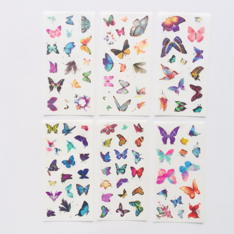6 Sheets Butterfly Decorative Adhesive Stickers Decoration