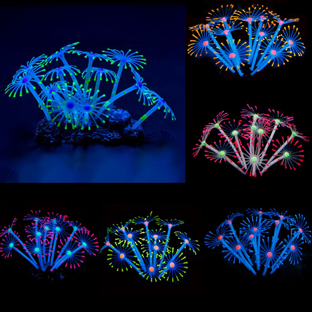Aankomsten 1 stuks 21cm hoge siliconen kunstmatige vissenkom aquarium koraal plant bloem ornament waterdecoratie huisdecoratie