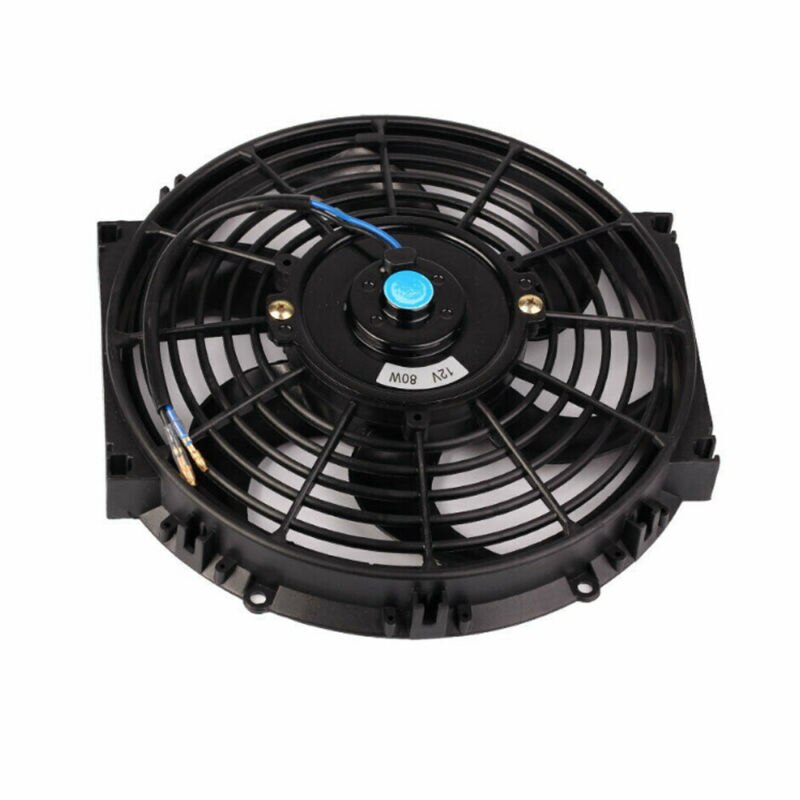 Universele 12V 80W 2100 Rpm Rechte Zwarte Blade Auto Elektrische Radiator Cooling Radiator Fan Kit 8 9&#39;&#39; 10 &#39;&#39;12&#39;&#39; 14&#39;&#39;