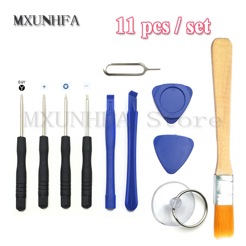 Mobile Phone Repair Tool Kit Pry Opening Tools Set with Pentalobe Screwdriver for iPhone 12 11 X 7 8 6S: 11pcs Brush