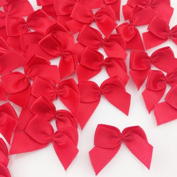 100pcs Mini Satin Ribbon Flowers Bows Craft Wedding Decoration Upick A176: Color 9