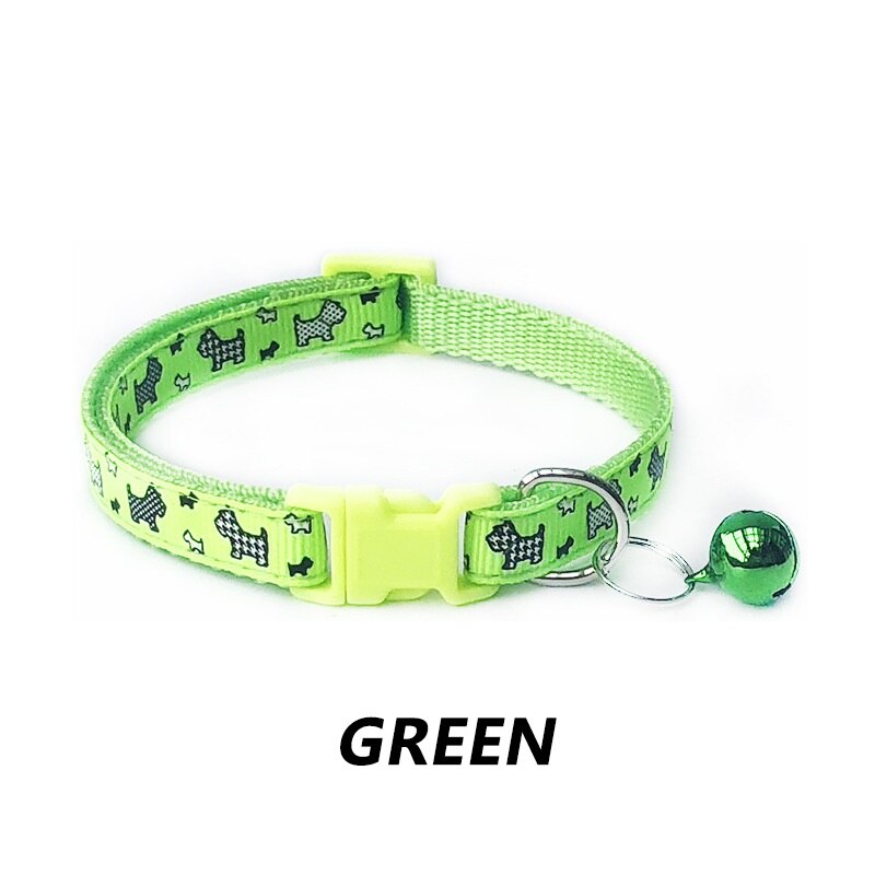 Collar para gato con campanas, productos para gatos y mascotas, arnés de correa para cachorro, collar de animales, productos para gatos alrededor del cuello para mascota: Green