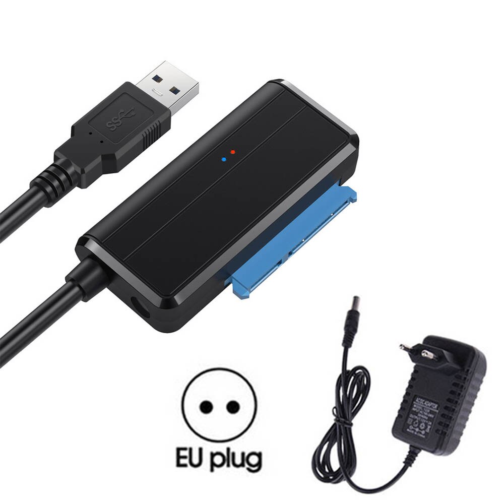 0.4m USB 3.0 na kabel Sata Adapter Sata konwertuj kable konwerter męski na 2.5/3.5 Cal HDD/Adapter SSD dysk twardy Adapter drutu: With EU Plug3
