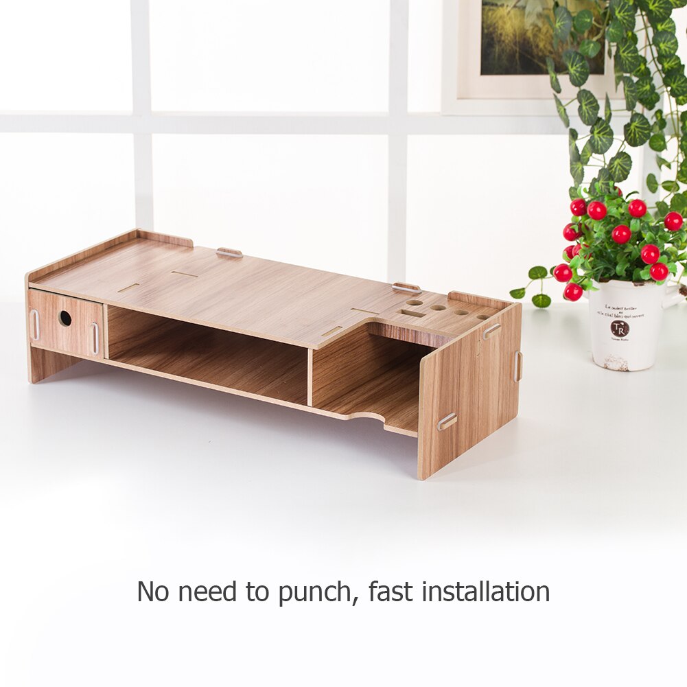 Wood Desktop PC Monitor Riser Stand Desk Organizer for iMac Laptop computer peripherals accessories