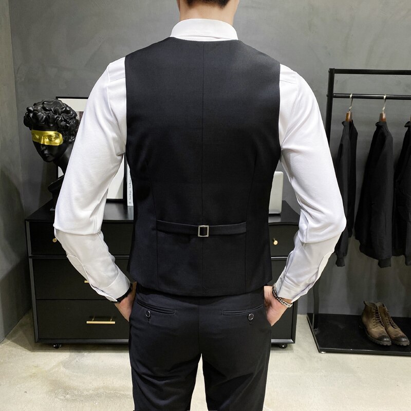 man dress vest Braided ribbon decoration slim suit vests men formal waist caot for men brief gilet