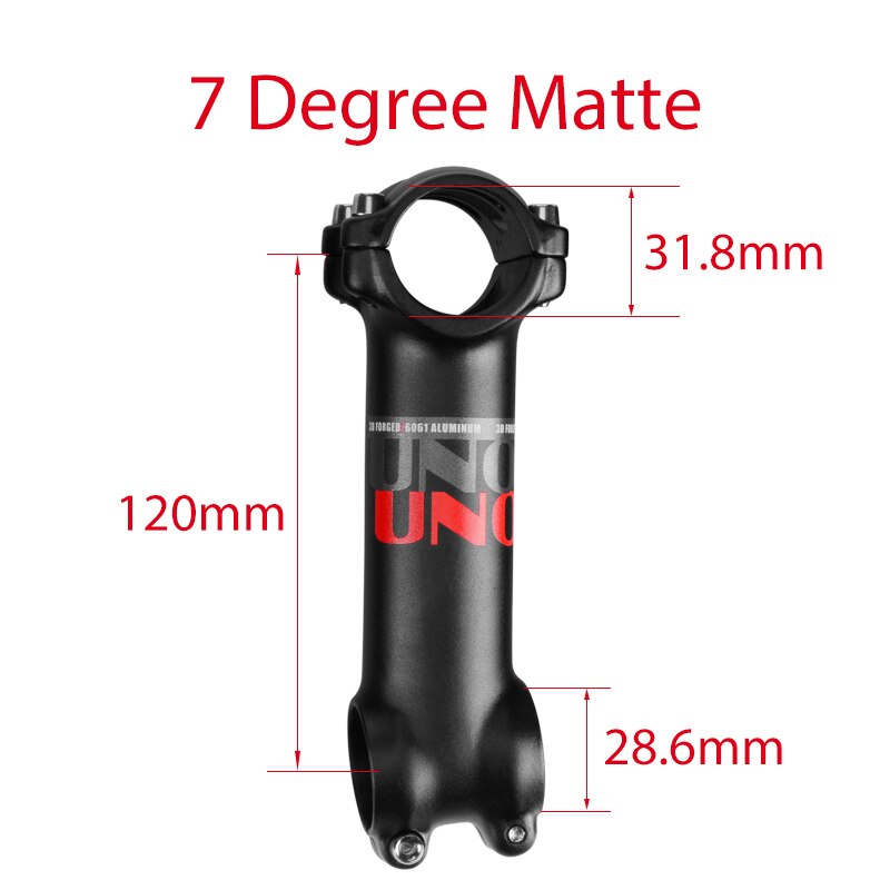 7Degree UNO Bicycle Stem Mountain Road Bike Stem Ultralight Stem 31.8mm Handlebar Stem 60 70 80 90 100 110 120 130mm Bike Stem: 31.8x120mm 7 red