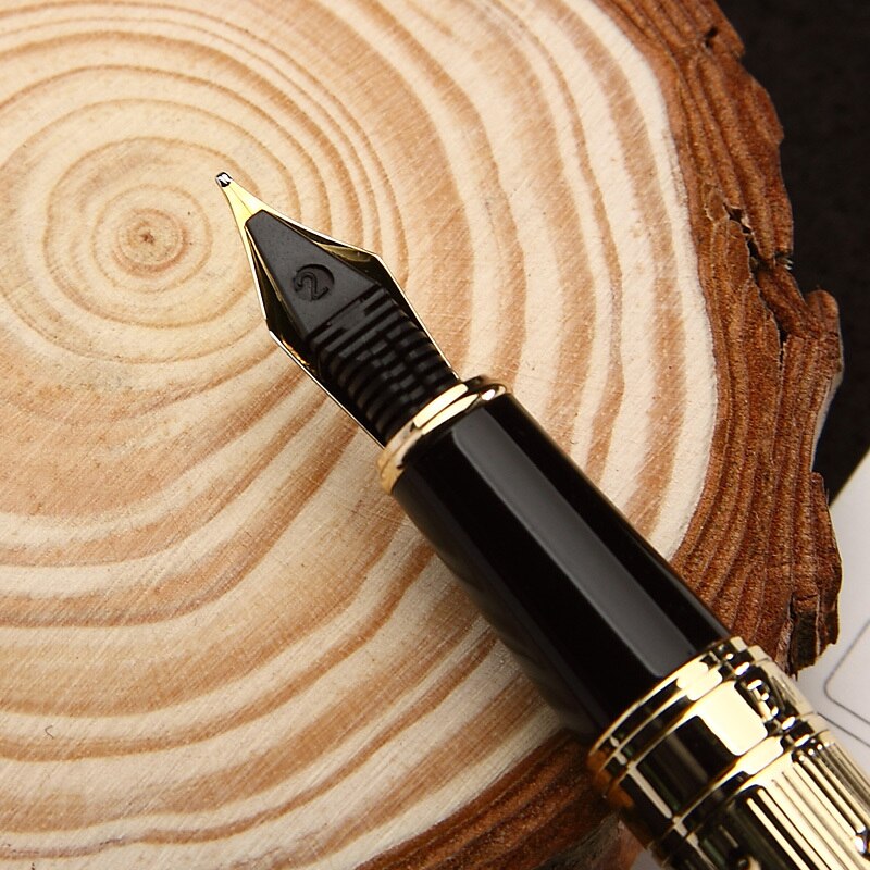 Luxury Band Fountain Pen Gold Silver Clip Optional Metal Writing Name Pens for Men Women Business Office Stationery