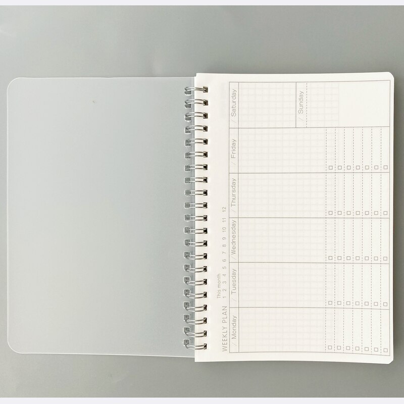 Dagligt ugentligt månedligt notesbog planlægger spiral  a5 notesbog tid memo planlægning arrangør dagsorden skoleplan forsyninger: Ugentlig plan