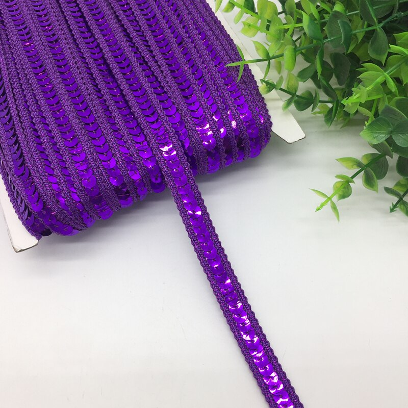 3 yards 13 mm pailletten lint kant trim pailletten stof voor jurk kleding hoofdtooi bruids naaien accessoires DIY: Bordeaux