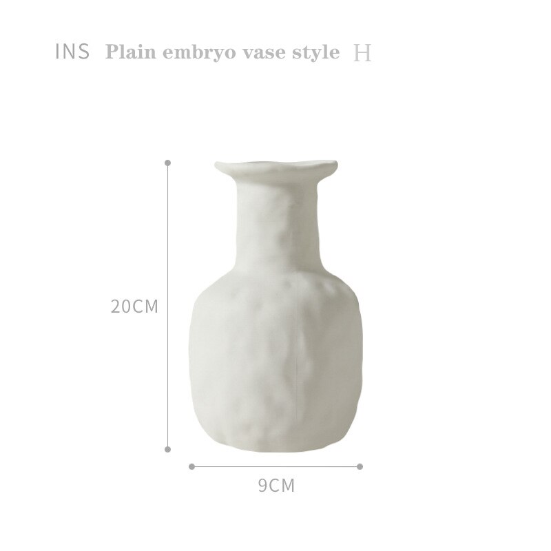 Hjem dekorasjon vase nordisk stil keramisk vase og blomsterpotte hvit ssmall blomsterpotte hjem dekorasjon stort medium og lite vas: Stil h
