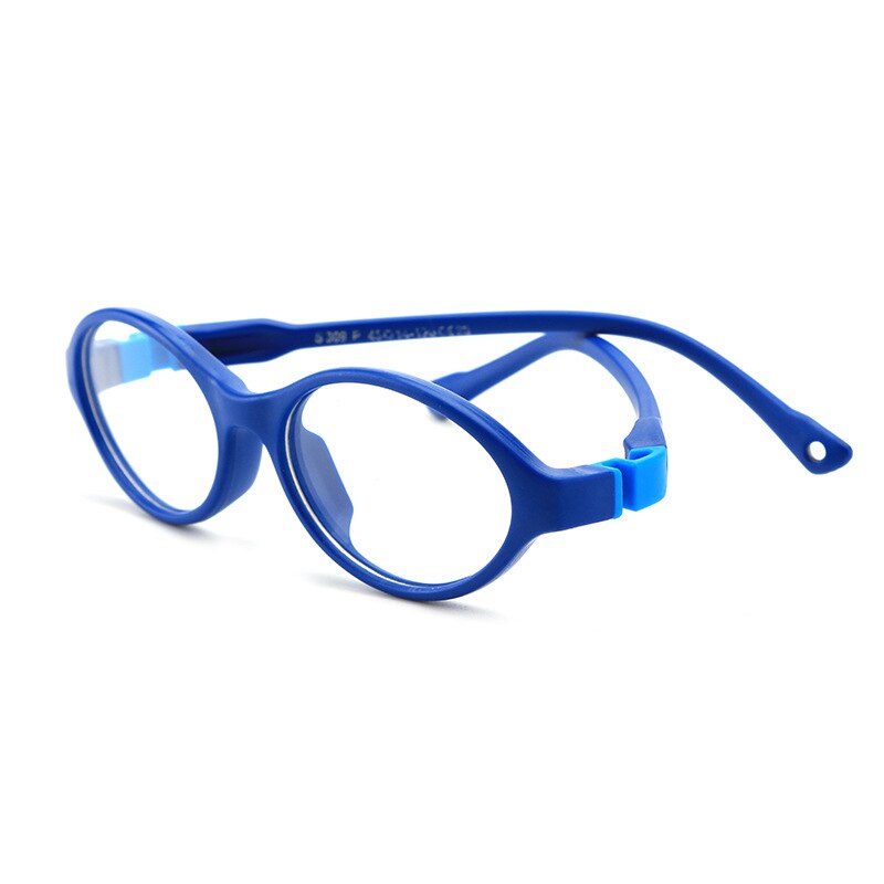 AIMISUV Unisex TR90 Flexible ultraligero montura gafas infantiles Rosa óptico silicona transparente gafas de los niños UV400: C7Blue