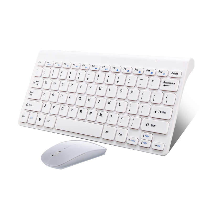 Mini Wireless Mouse Keyboard For Laptop Desktop Mac Computer Home Office Ergonomic Gaming Keyboard Mouse Combo Multimedia: White