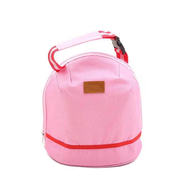 Borsa da pranzo per Picnic con isolamento impermeabile di forma rotonda borsa per la conservazione degli alimenti per la scuola di alluminio addensata per bambini Unisex: Colore rosa