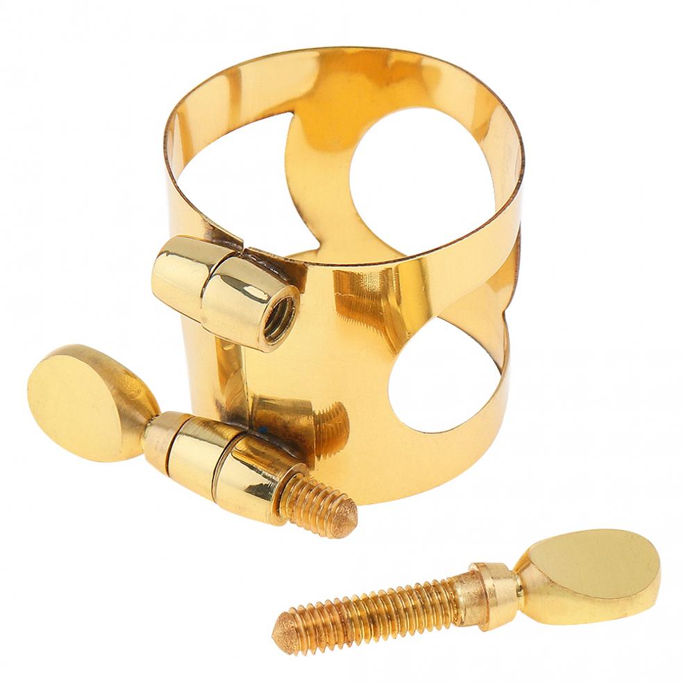 Altsaxofoon Mondstuk Ligatuur Vergulde Messing Ligatuur Fastener Voor Rubber Altsaxofoon