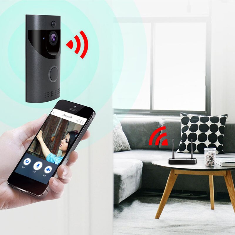 B30 wifi dørklokke  ip65 vandtæt smart video dørklokke 720p trådløs intercom fir alarm ir nattesyn ip kamera (eu-stik)