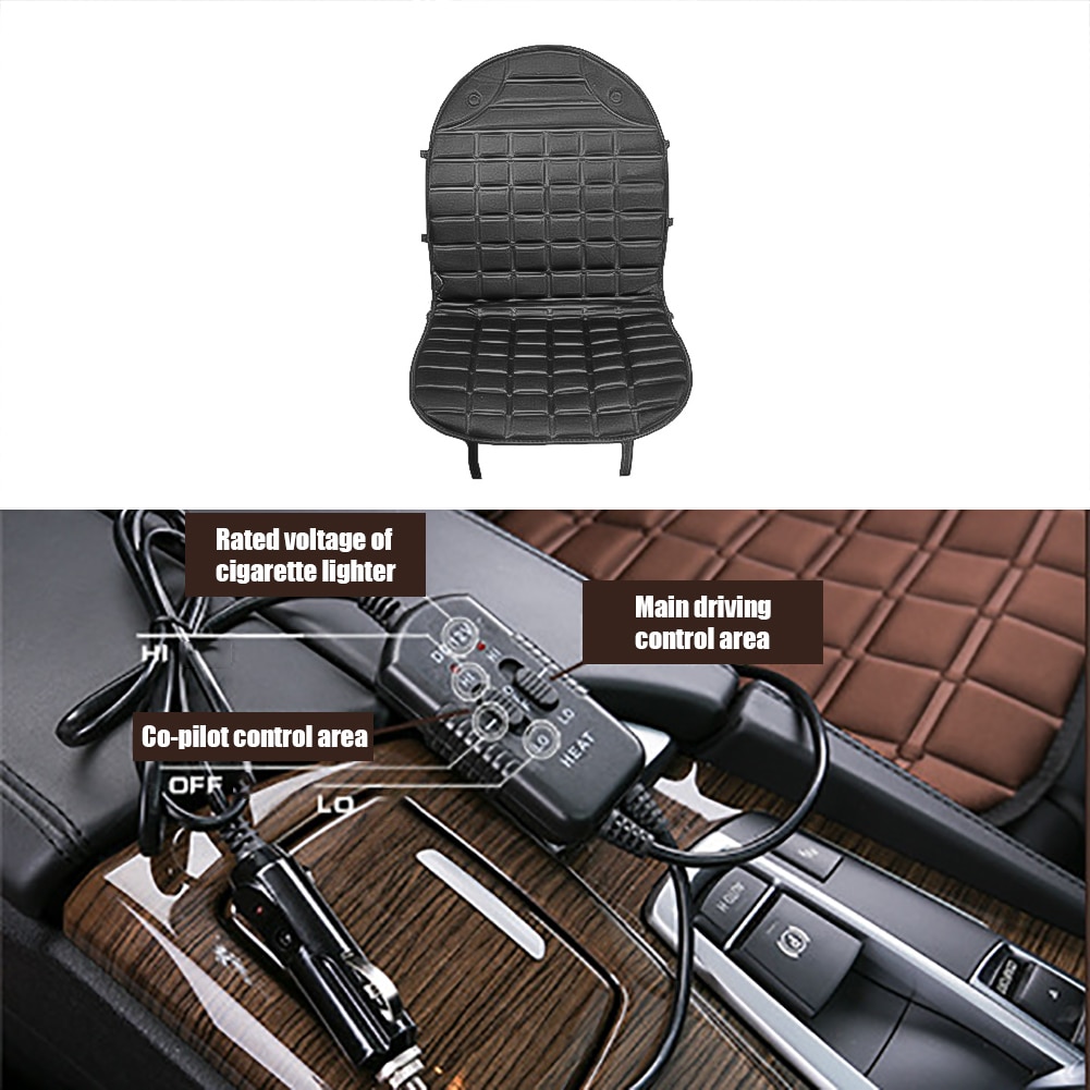 12V Electric Heated Car Seat Heater Cushion Warmer Cover Winter Heated Warm High Low Temperature Car Accessories