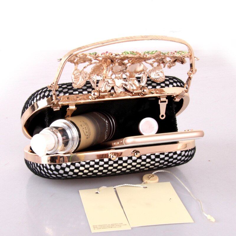 Blonder mesh svart clutch veske aften vesker clutches kvinner fargerik diamant veske hard case middag kjole skulderveske